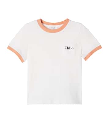 Camiseta de jersey de algodón con logo | Chloé Kids