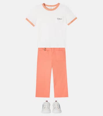 Camiseta de jersey de algodón con logo | Chloé Kids