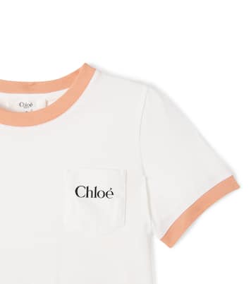 Camiseta de jersey de algodón con logo | Chloé Kids