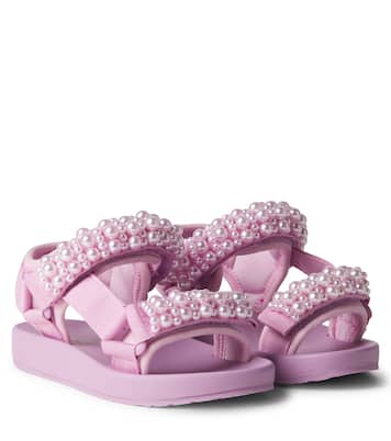 Faux pearl-embellished sandals | Monnalisa