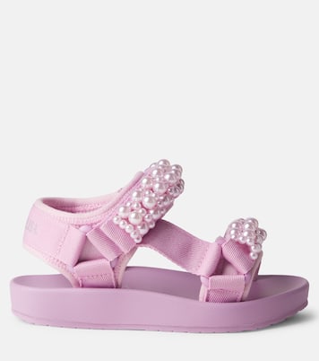 Faux pearl-embellished sandals | Monnalisa