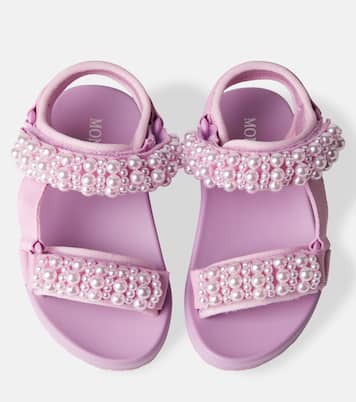 Faux pearl-embellished sandals | Monnalisa