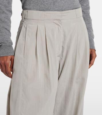 Pleated silk-blend straight pants | The Row