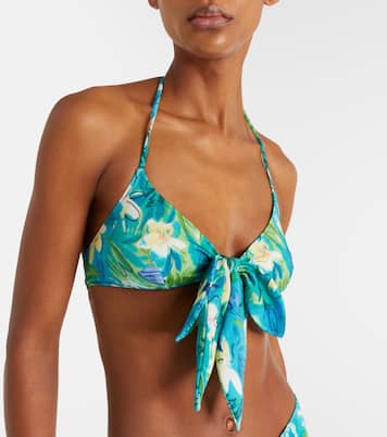 Bow-detail floral bikini top | Chloé
