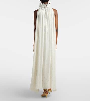 Polka-dot silk-blend maxi dress | Xu Zhi