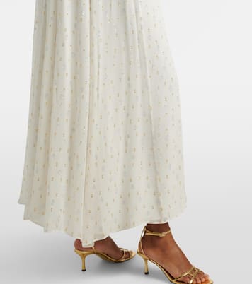 Polka-dot silk-blend maxi dress | Xu Zhi