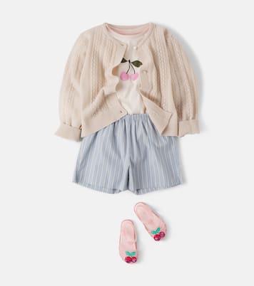 Azur set of 3 striped cotton poplin shorts | Konges Sløjd