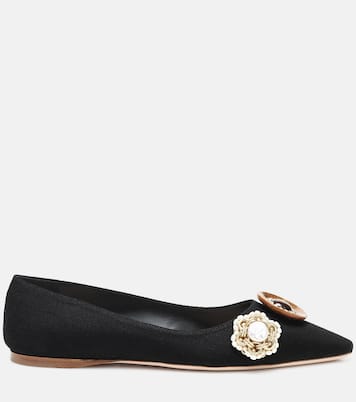 Ballerines en coton à ornements | Miu Miu