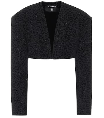 Giacca cropped a stampa animalier | Balmain