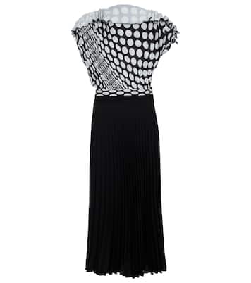 Polka-dot pleated midi dress | MM6 Maison Margiela