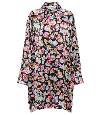 Chemise en satin à fleurs | Ganni