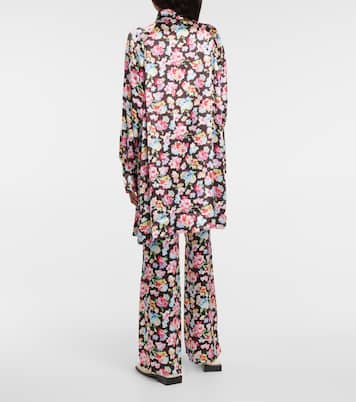 Chemise en satin à fleurs | Ganni
