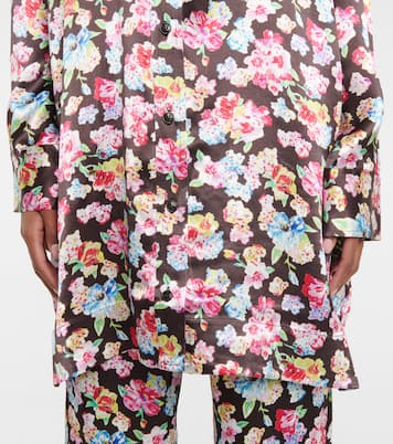 Chemise en satin à fleurs | Ganni
