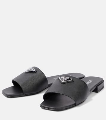 Pantoletten aus Saffiano-Leder | Prada