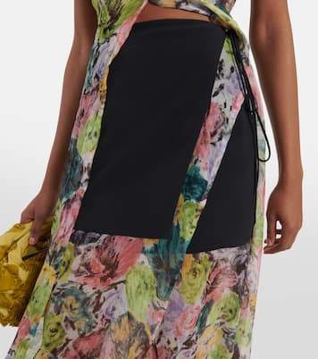 Floral crêpe midi skirt | Dries Van Noten