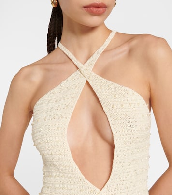 Abito lungo Veluti in crochet con perline | Aya Muse