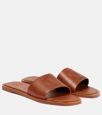Chanclas de piel con logo | Christian Louboutin