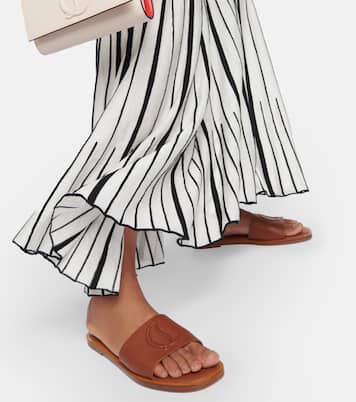 Chanclas de piel con logo | Christian Louboutin