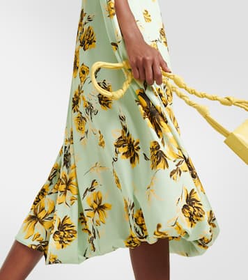 Robe cape midi à fleurs | Jil Sander
