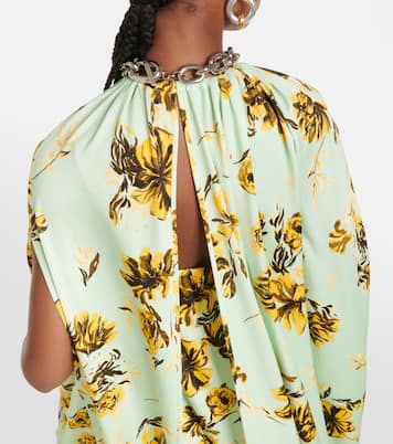 Robe cape midi à fleurs | Jil Sander