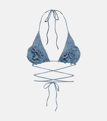 Top de bikini triangular con flores | Magda Butrym