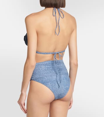 Top de bikini triangular con flores | Magda Butrym