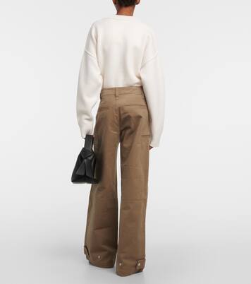 Pantaloni cargo in cotone a gamba larga | Ami Paris