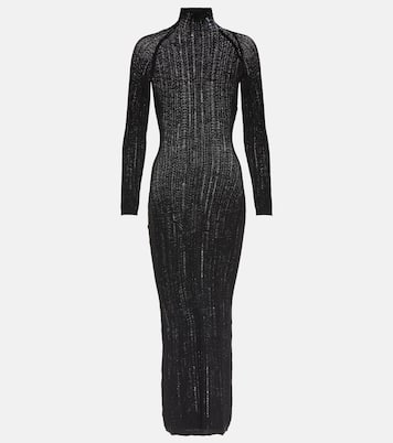 Distressed wool-blend midi dress | Alaïa