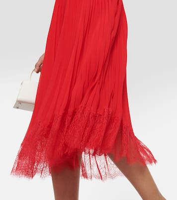 Off-shoulder chiffon midi dress | Self-Portrait