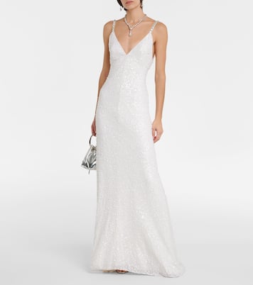 Bridal - Abito lungo Nora in seta con paillettes | Jenny Packham
