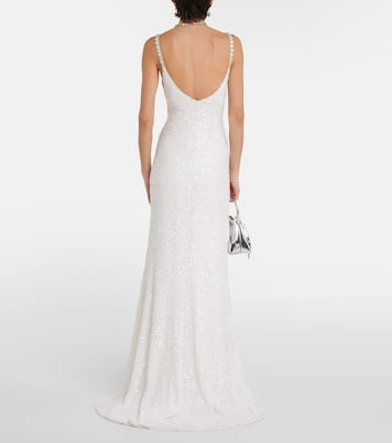 Bridal - Abito lungo Nora in seta con paillettes | Jenny Packham