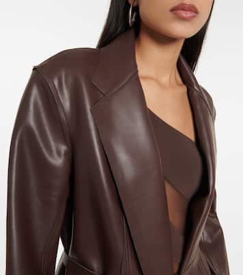 Oversized faux leather jacket  | Norma Kamali