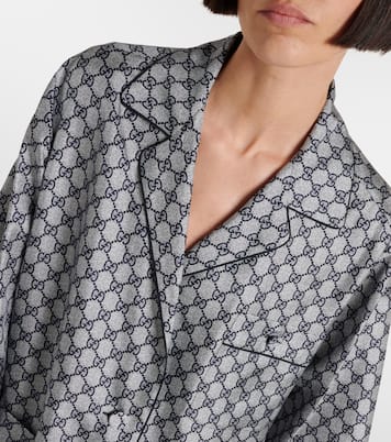 Camicia in twill di seta GG | Gucci