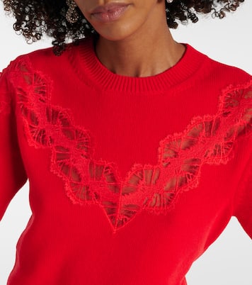 Jersey de lana con ribete de encaje | Stella McCartney
