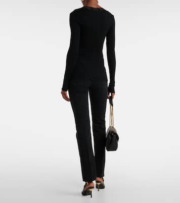 Lace-trimmed wool and silk cardigan | Saint Laurent