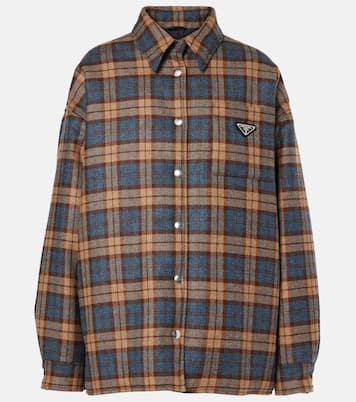 Plaid wool overshirt | Prada