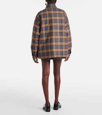 Plaid wool overshirt | Prada