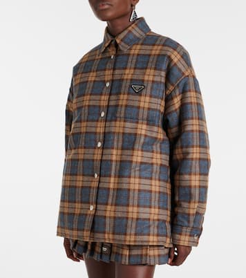 Plaid wool overshirt | Prada