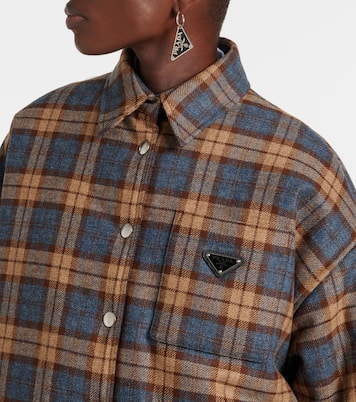 Plaid wool overshirt | Prada