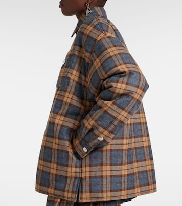 Plaid wool overshirt | Prada