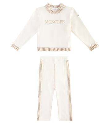Logo wool and cotton sweater and sweatpants set | Moncler Enfant
