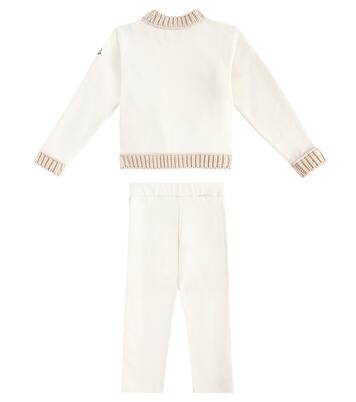 Logo wool and cotton sweater and sweatpants set | Moncler Enfant