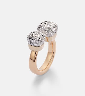 Bague Nudo en or blanc et rose 18 ct et diamants | Pomellato