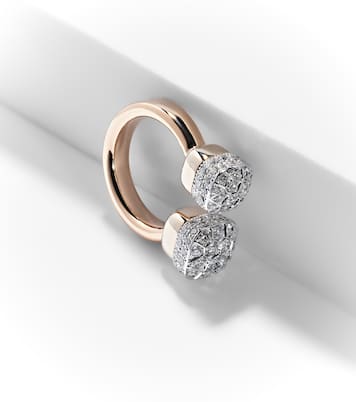 Bague Nudo en or blanc et rose 18 ct et diamants | Pomellato