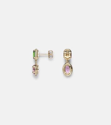 Boucles d'oreilles Duchess Orchid en or 10 ct, chrome diopside et topaze | Stone and Strand