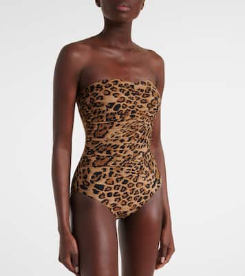 Leopard-print belted swimsuit | Karla Colletto