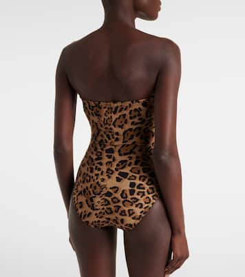 Leopard-print belted swimsuit | Karla Colletto