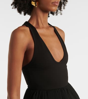 Abito lungo in jersey e chiffon | David Koma