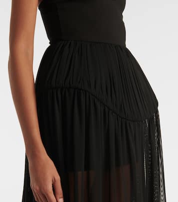 Abito lungo in jersey e chiffon | David Koma