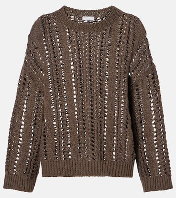 Pullover in misto cotone e iuta | Brunello Cucinelli